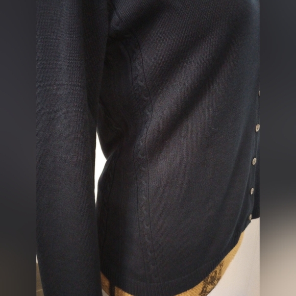 Brooks Brothers Silk Cardigan Twin Sweater Set Women's Navy Blue Button Sz Small - Picture 6 of 11